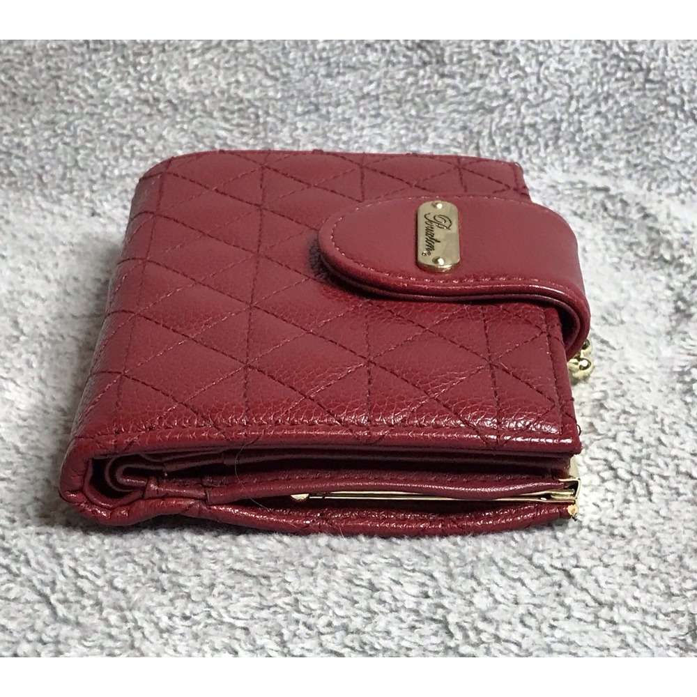 Buxton Red Faux Leather Wallet With Coin Purse - Picture 4 of 13